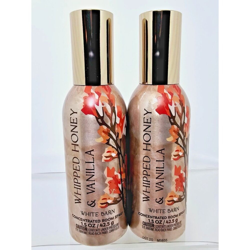 2 WHIPPED HONEY VANILLA Bath Body Works Concentrated Room Spray 1.5oz New